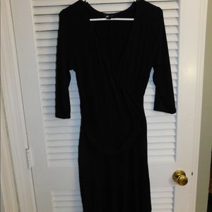 3/4 sleeve knee length wrap dress